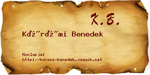 Körömi Benedek névjegykártya