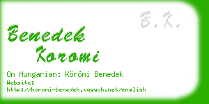 benedek koromi business card